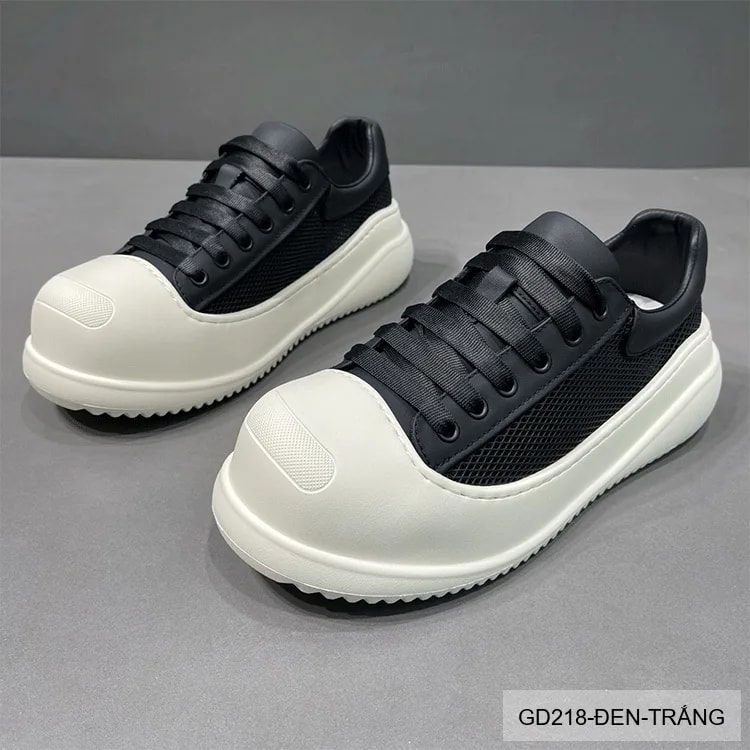 GD218 - Giày thể thao nam đế dày thoáng khí, phối màu đen trắng, phong cách retro năng động - ảnh 13