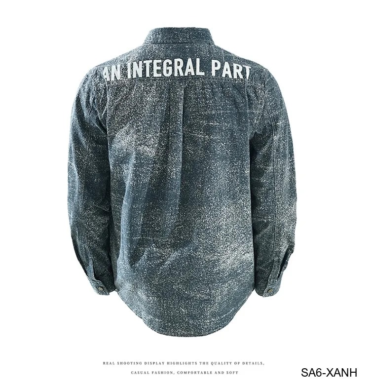 SA6 - Áo sơ mi nam tay dài họa tiết vintage phong cách streetwear, form rộng thoải mái - ảnh 11