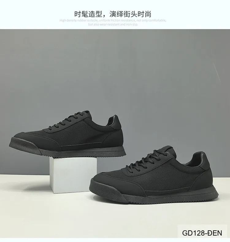 GD128 - Giày thể thao nam màu đen thoáng khí, kiểu dáng Hàn Quốc, đế cao su êm chân - ảnh 13