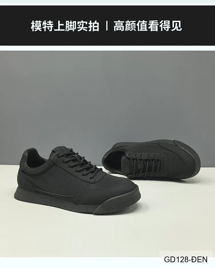 GD128 - Giày thể thao nam màu đen thoáng khí, kiểu dáng Hàn Quốc, đế cao su êm chân - ảnh 23
