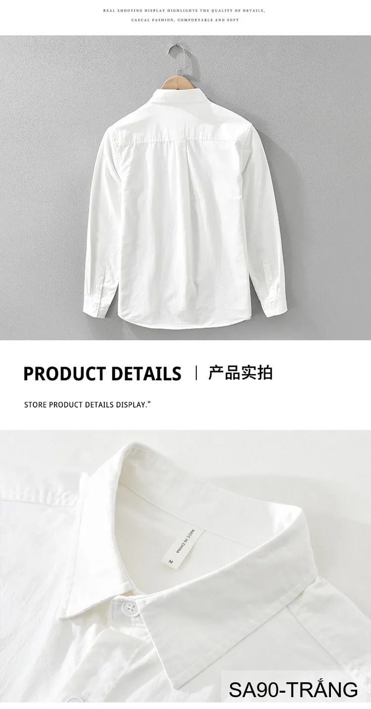 SA90 - Áo sơ mi nam dài tay in chữ nghệ thuật, chất cotton mềm mại, form rộng trẻ trung - ảnh 8