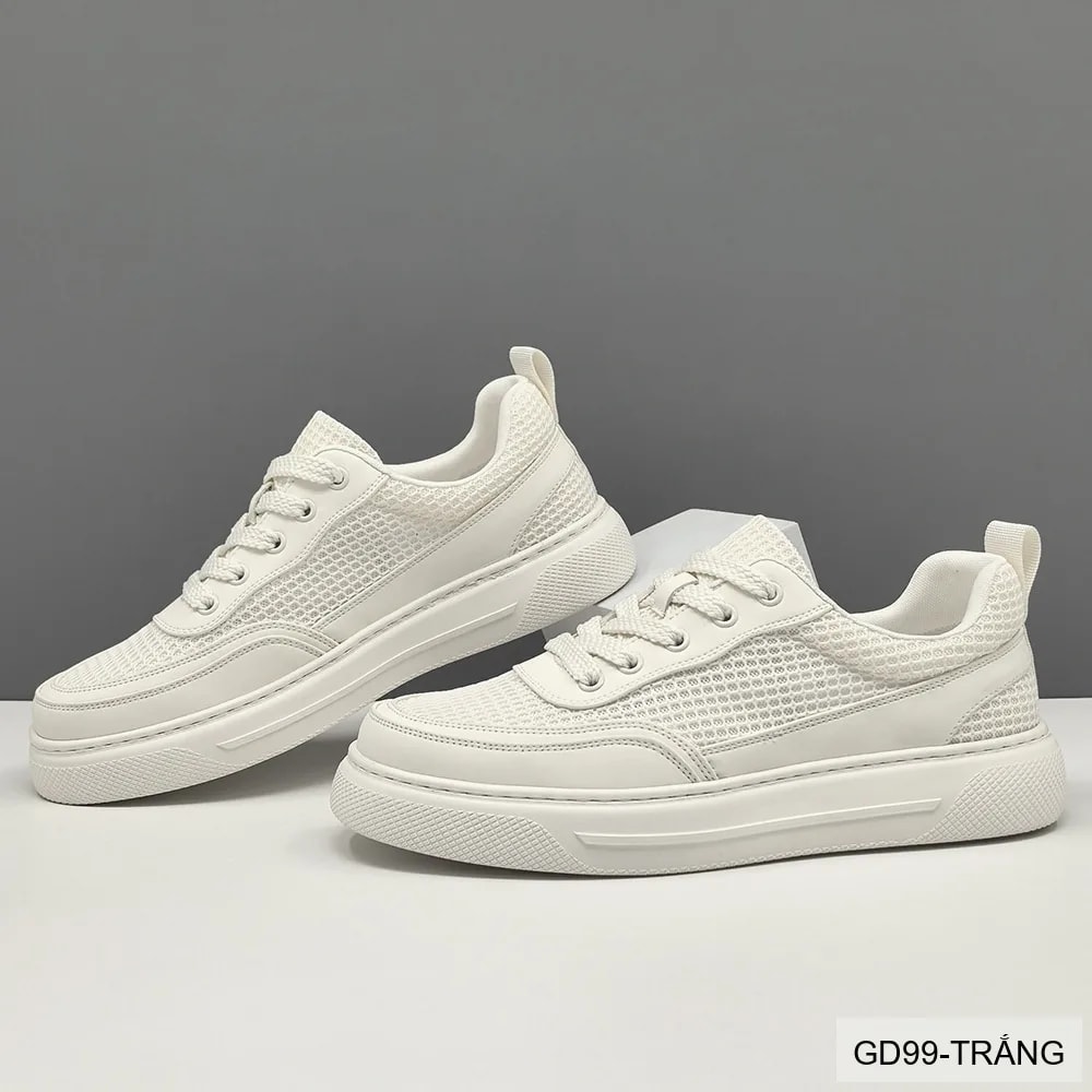 GD99 - Giày thể thao nam đế dày thoáng khí, phối đồ dễ dàng - Trắng/Đen - ảnh 2