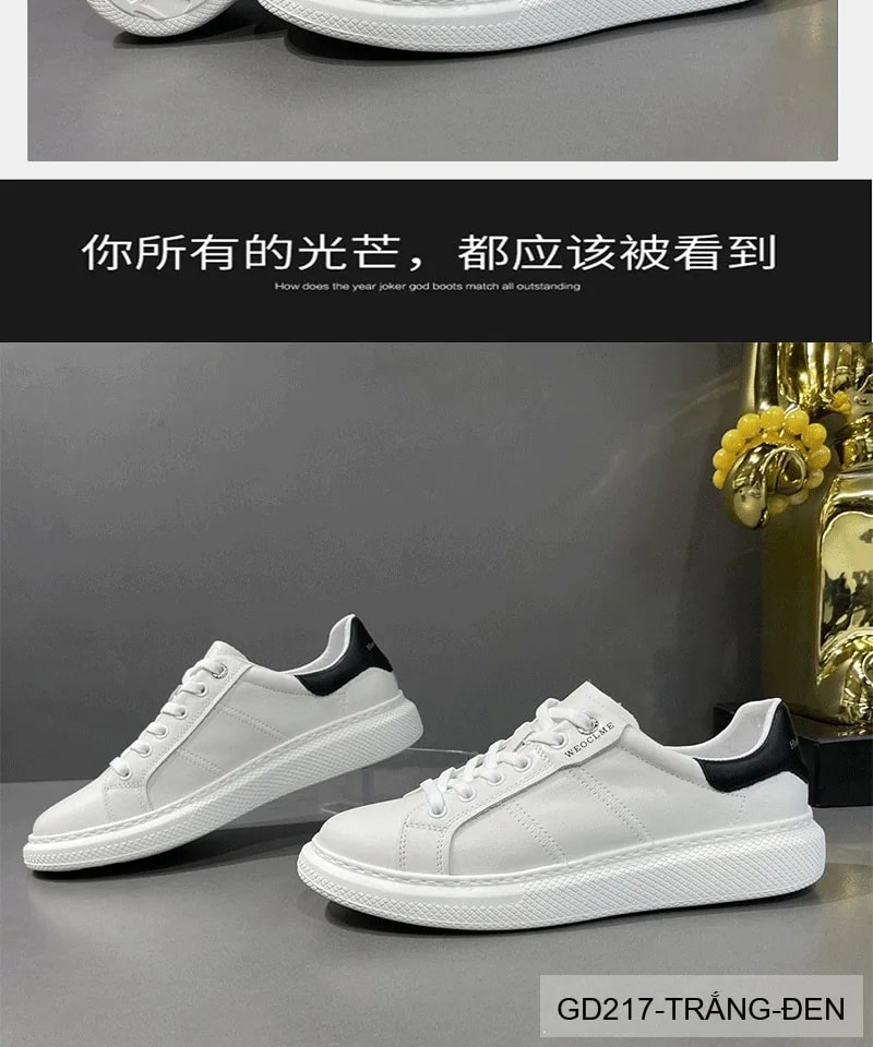 GD217 - Giày thể thao nam trắng đế dày phong cách thường ngày - ảnh 15