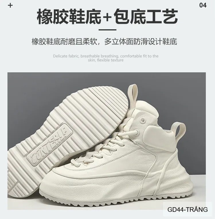 GD44 - Giày nam da bò thật đế dày tăng chiều cao phong cách thể thao retro - ảnh 17