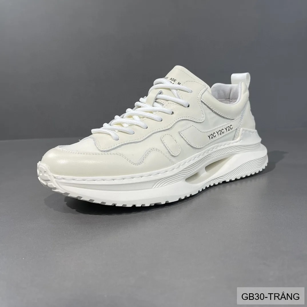 GB30 - Giày nam thể thao đế dày kiểu dad shoes, chất da bò mềm, màu trắng thời thượng - ảnh 5