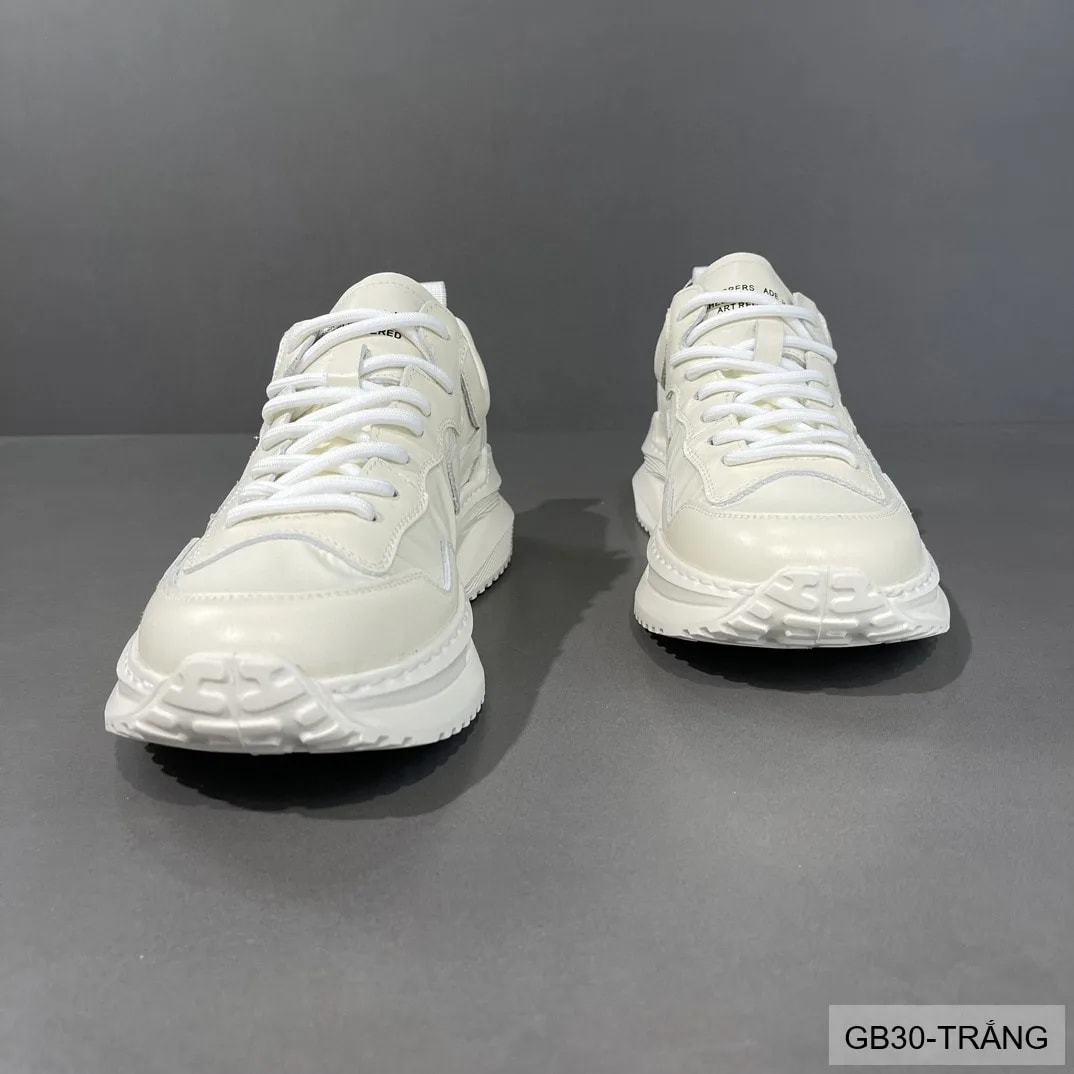 GB30 - Giày nam thể thao đế dày kiểu dad shoes, chất da bò mềm, màu trắng thời thượng - ảnh 3