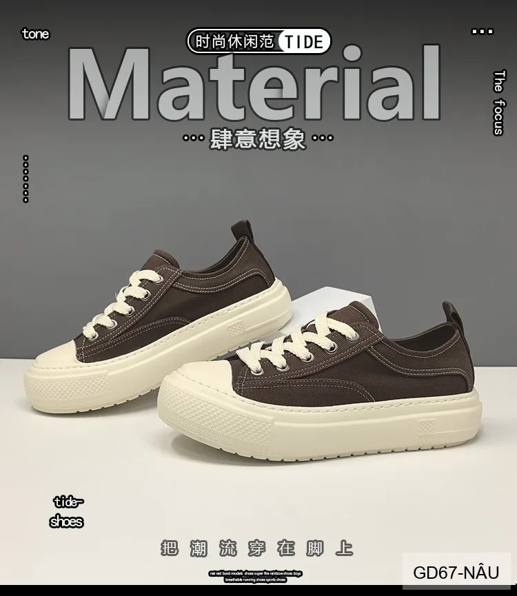 GD67 - Giày vải nam đế dày tăng chiều cao, thoáng khí, phong cách retro thời trang - ảnh 12