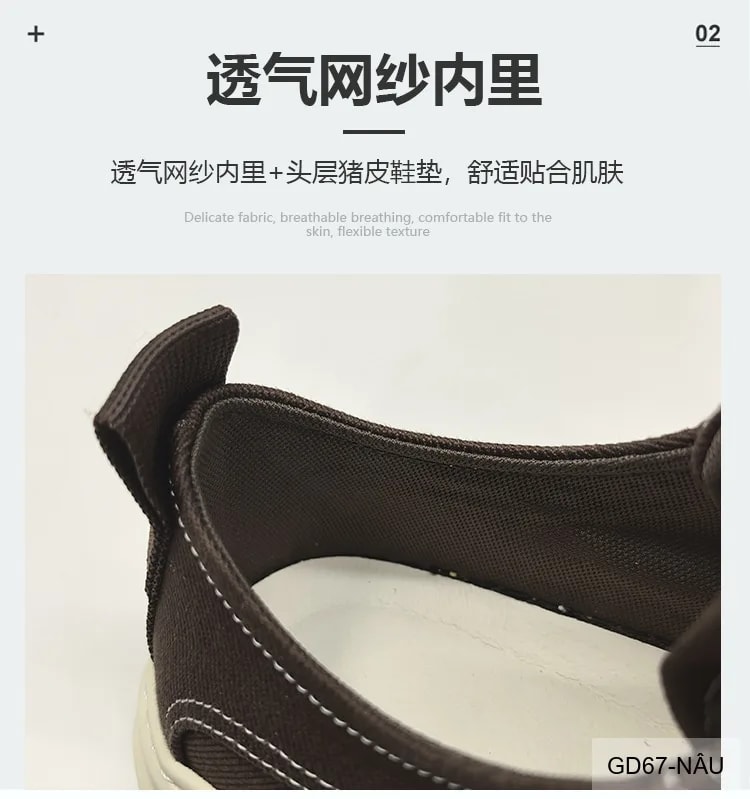 GD67 - Giày vải nam đế dày tăng chiều cao, thoáng khí, phong cách retro thời trang - ảnh 15