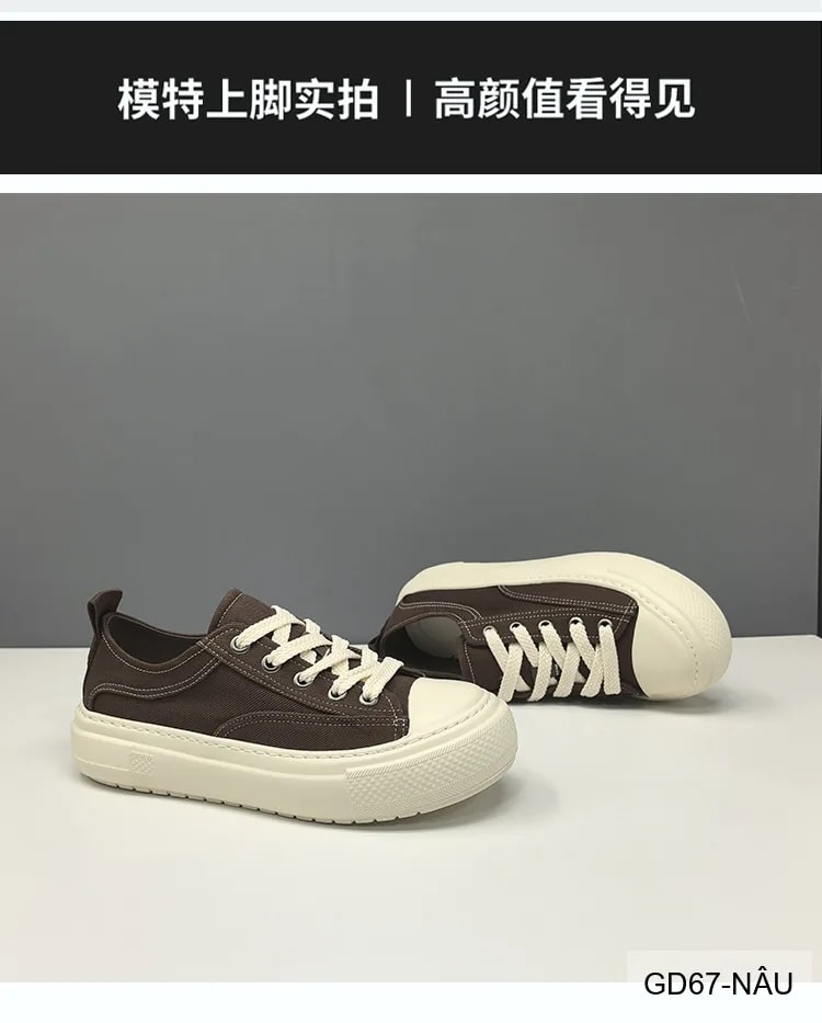 GD67 - Giày vải nam đế dày tăng chiều cao, thoáng khí, phong cách retro thời trang - ảnh 6
