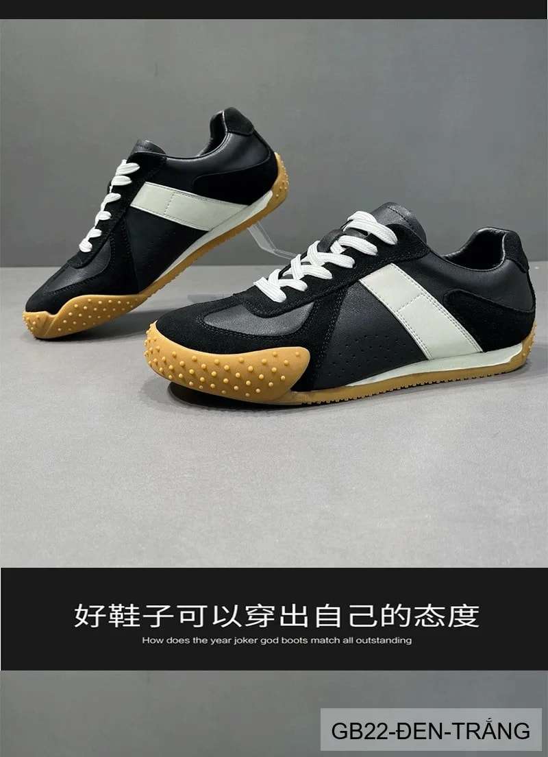 GB22 - Giày thể thao nam phối màu thời trang, da bò cao cấp, đế cao su êm ái - ảnh 4