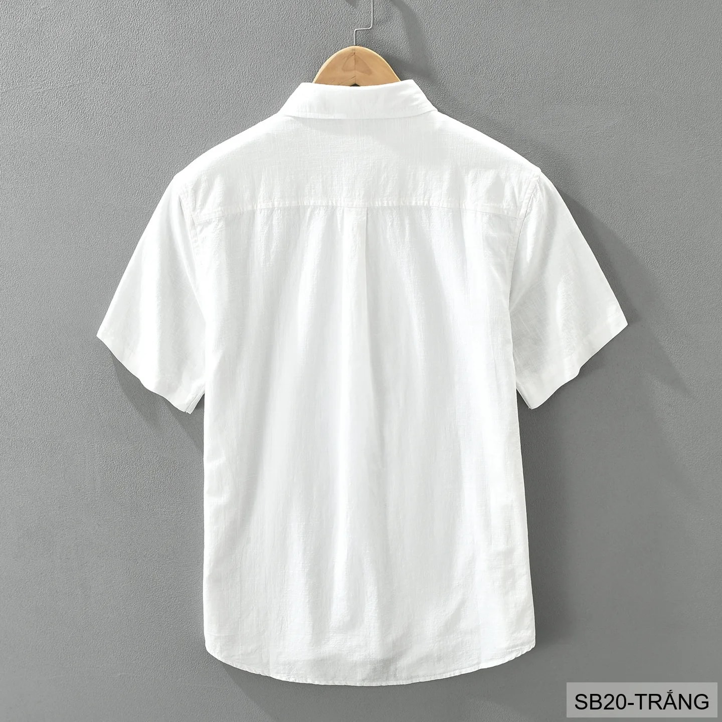 SB20 - Áo sơ mi nam tay ngắn phong cách Nhật, chất cotton thoáng mát, thêu logo nhỏ, dáng rộng thoải mái - ảnh 3