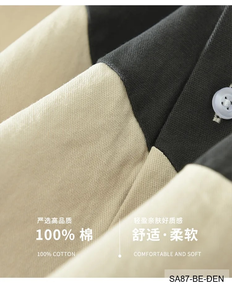 SA87 - Áo sơ mi nam cotton dài tay phối màu tương phản phong cách Hàn Quốc - ảnh 8
