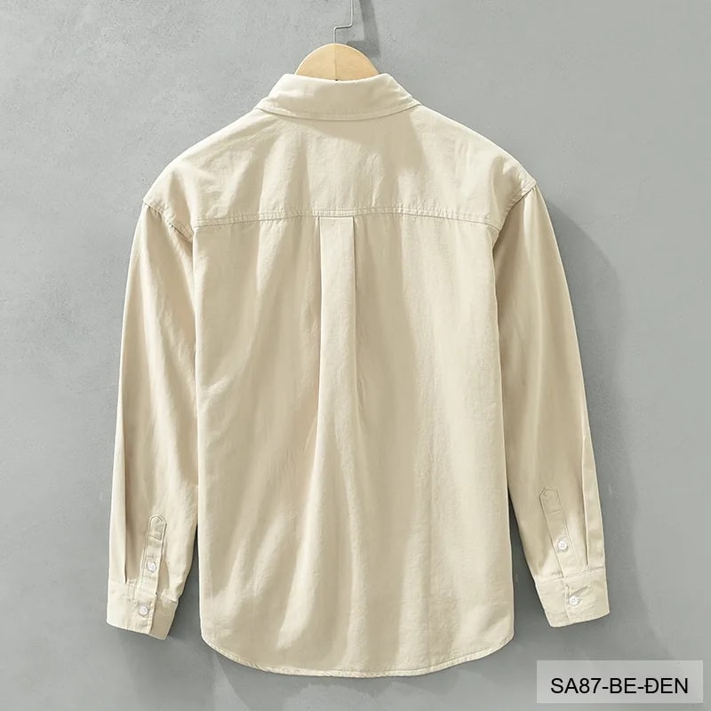 SA87 - Áo sơ mi nam cotton dài tay phối màu tương phản phong cách Hàn Quốc - ảnh 3