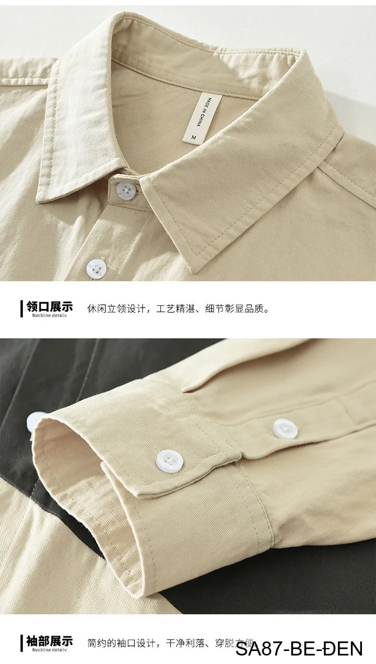 SA87 - Áo sơ mi nam cotton dài tay phối màu tương phản phong cách Hàn Quốc - ảnh 10