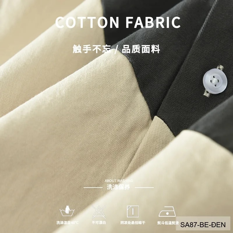 SA87 - Áo sơ mi nam cotton dài tay phối màu tương phản phong cách Hàn Quốc - ảnh 4