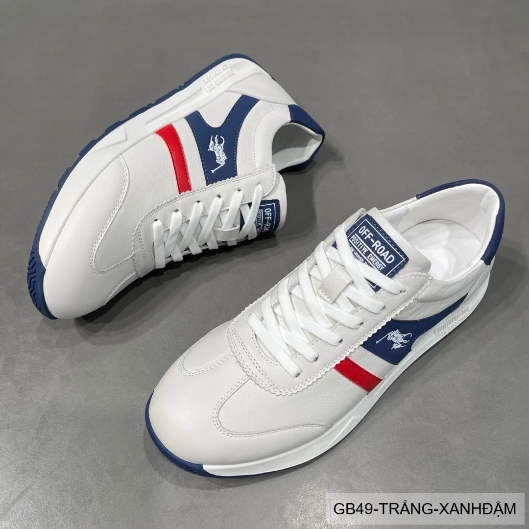GB49 - Giày thể thao nam da thật đục lỗ thoáng khí phong cách retro cổ thấp - ảnh 15