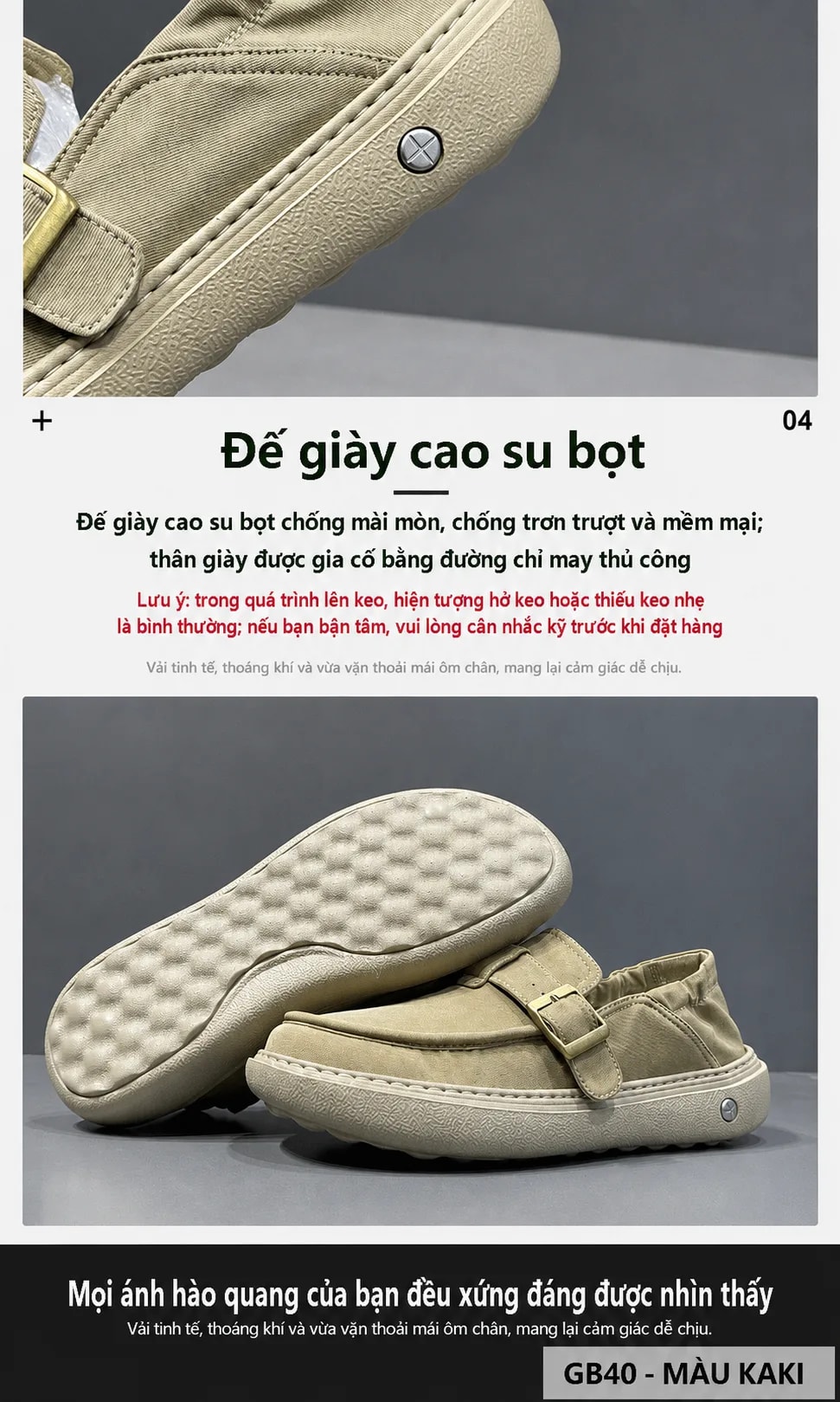 GB40 - Giày nam lười cổ điển 2025 chất vải mềm, đế cao su êm, thiết kế khóa gài thời thượng - ảnh 6