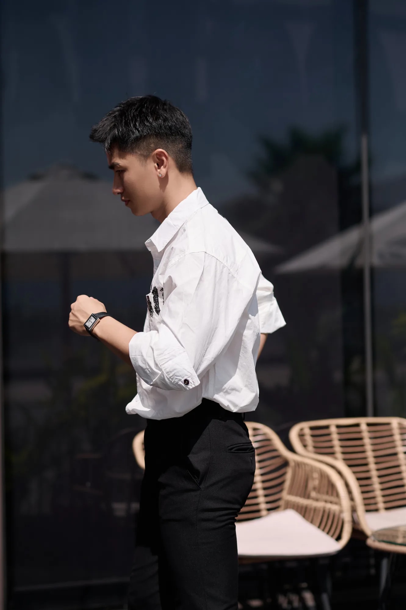 SA13 - Áo Sơ Mi Nam Tay Dài Phong Cách Streetwear In Chữ Nổi Bật, Chất Cotton Mềm Mại, Form Rộng Thoải Mái - ảnh 3
