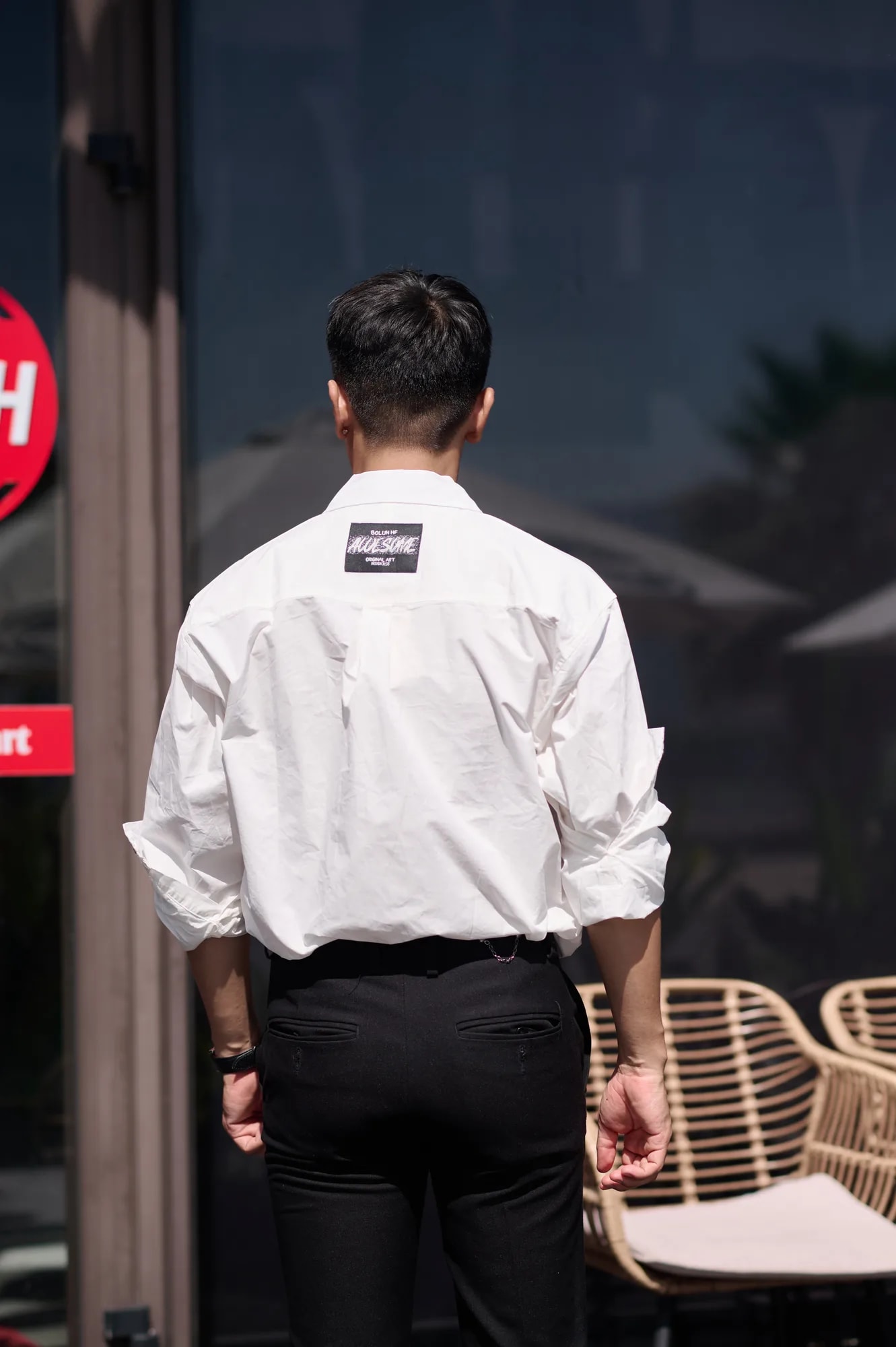 SA13 - Áo Sơ Mi Nam Tay Dài Phong Cách Streetwear In Chữ Nổi Bật, Chất Cotton Mềm Mại, Form Rộng Thoải Mái - ảnh 4