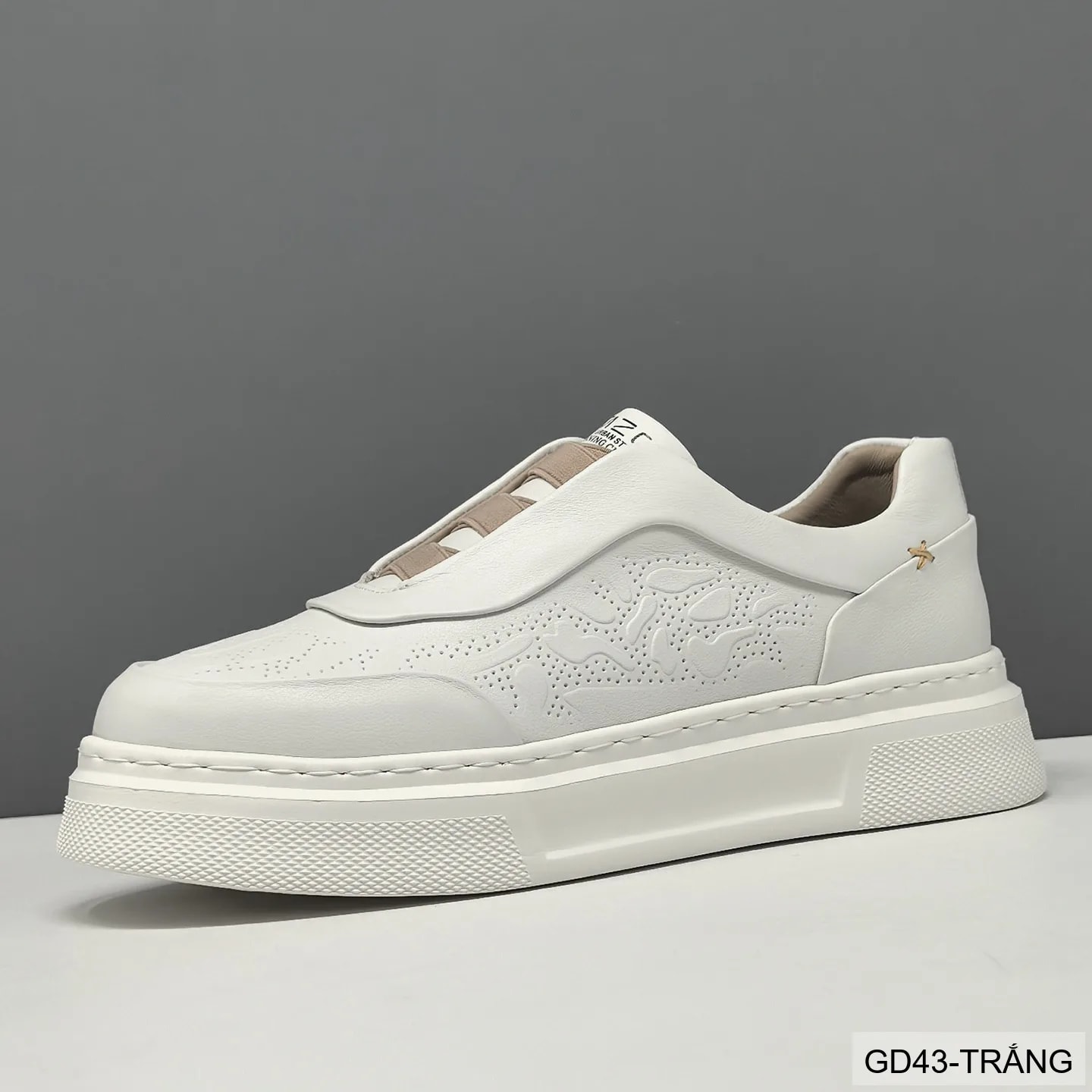 GD43 - Giày thể thao nam da bò trắng kiểu dad shoes, đế dày êm ái, thời trang năng động - video 1