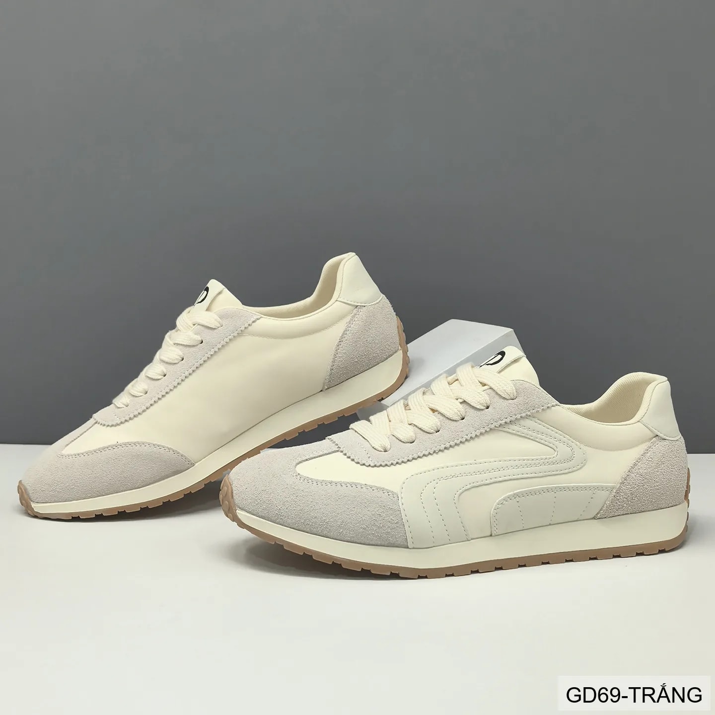 GD69 - Giày thể thao nam da thật phối màu thời thượng, đế cao su êm ái, phong cách Hàn Quốc - ảnh 3