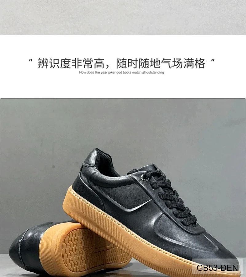 GB53 - Giày thể thao nam da bò cổ thấp kiểu retro, phối màu trắng đen xanh thời thượng - ảnh 6