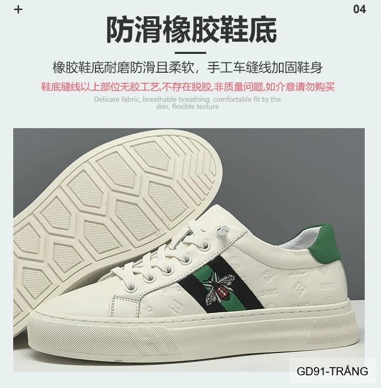 GD91 - Giày thể thao nam da bò cao cấp, phối màu nổi bật, đế cao su êm ái - ảnh 14