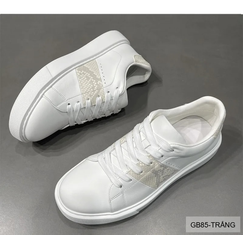 GB85 - Giày thể thao nam trắng da thật, đế dày mềm, thoáng khí, kiểu dáng retro thời thượng - ảnh 12