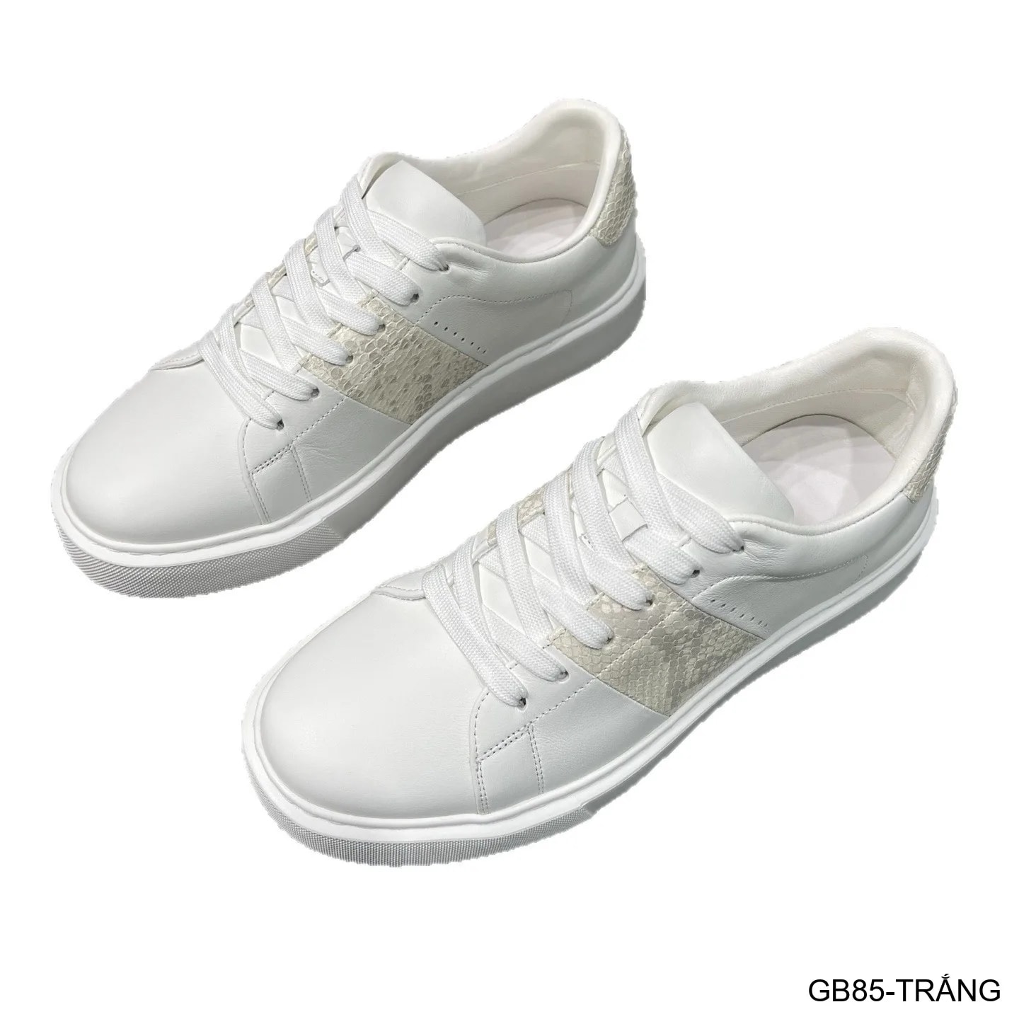 GB85 - Giày thể thao nam trắng da thật, đế dày mềm, thoáng khí, kiểu dáng retro thời thượng - ảnh 6