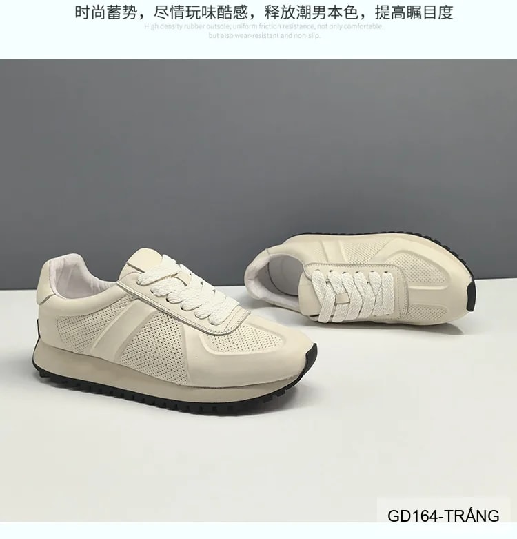 GD164 - Giày thể thao nam đế dày da bò phong cách retro, tăng chiều cao, thoáng khí - ảnh 6