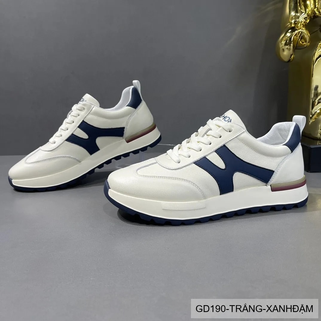 GD190 - Giày da nam Agan phối màu thời trang, đế êm, phong cách retro dễ phối đồ - ảnh 1
