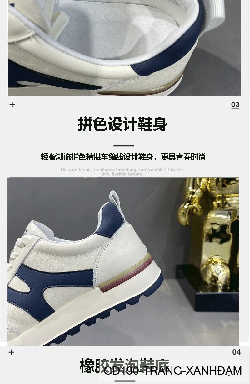 GD190 - Giày da nam Agan phối màu thời trang, đế êm, phong cách retro dễ phối đồ - ảnh 8