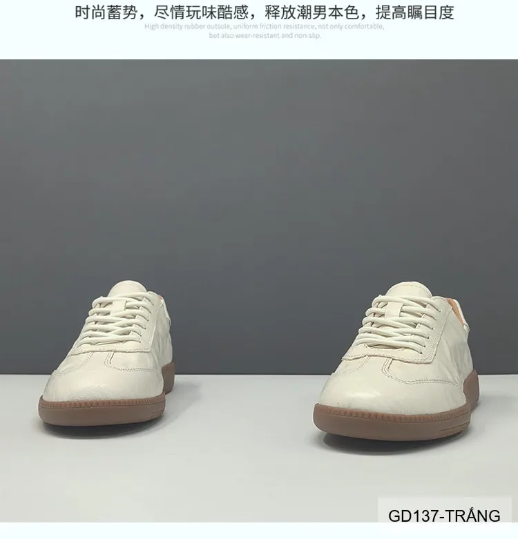 GD137 - Giày thể thao nam da thật phong cách Hàn, thoáng khí, mũi tròn, đế cao su êm chân - ảnh 8