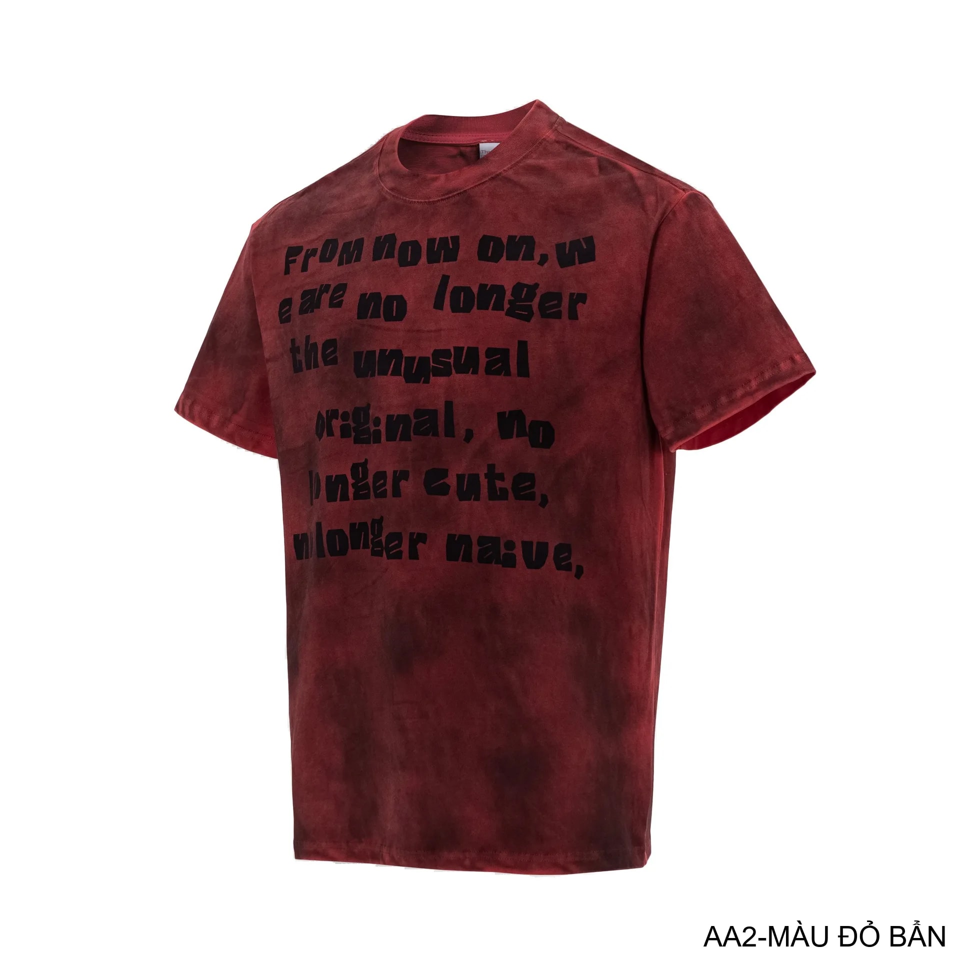 AA2 - Áo thun nam cổ tròn tay ngắn phong cách retro streetwear, chất cotton mềm, dáng rộng, màu Xanh Bẩn & Đỏ Bẩn - ảnh 15