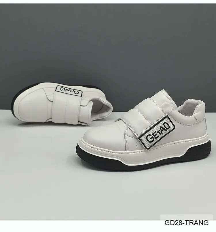 GD28 - Giày nam da bò đế dày kiểu dad shoes, phối màu trắng đen thời thượng - ảnh 10