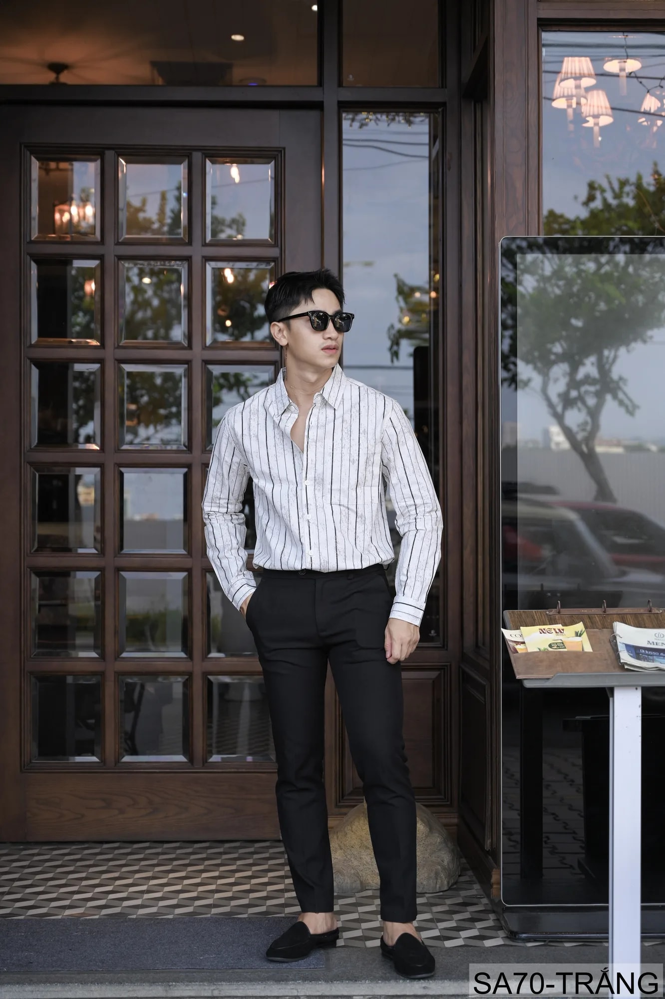 SA70 - Áo sơ mi nam kẻ sọc phong cách Nhật Bản, chất cotton mềm, dáng rộng thoải mái - ảnh 8