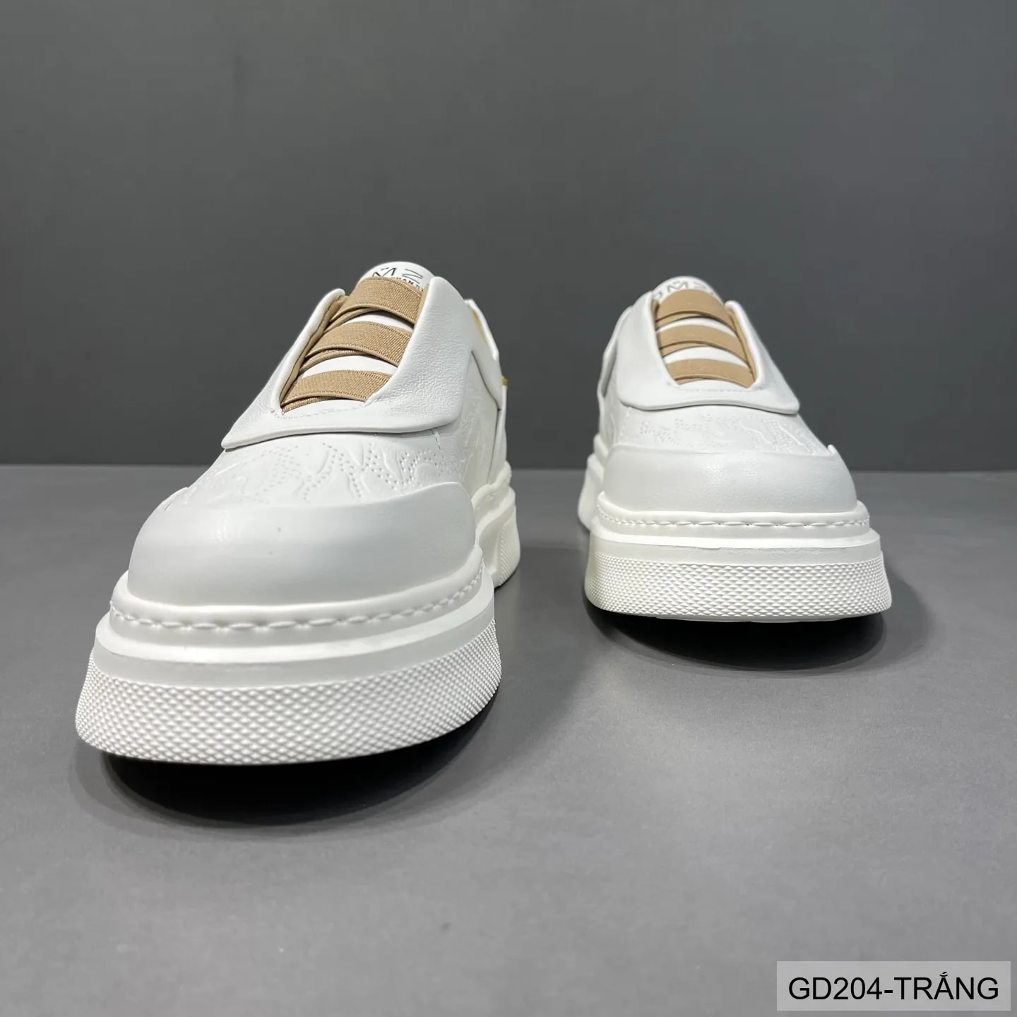 GD204 - Giày thể thao nam trắng đế dày sang trọng, da thật mềm mại, phong cách retro hiện đại - ảnh 3