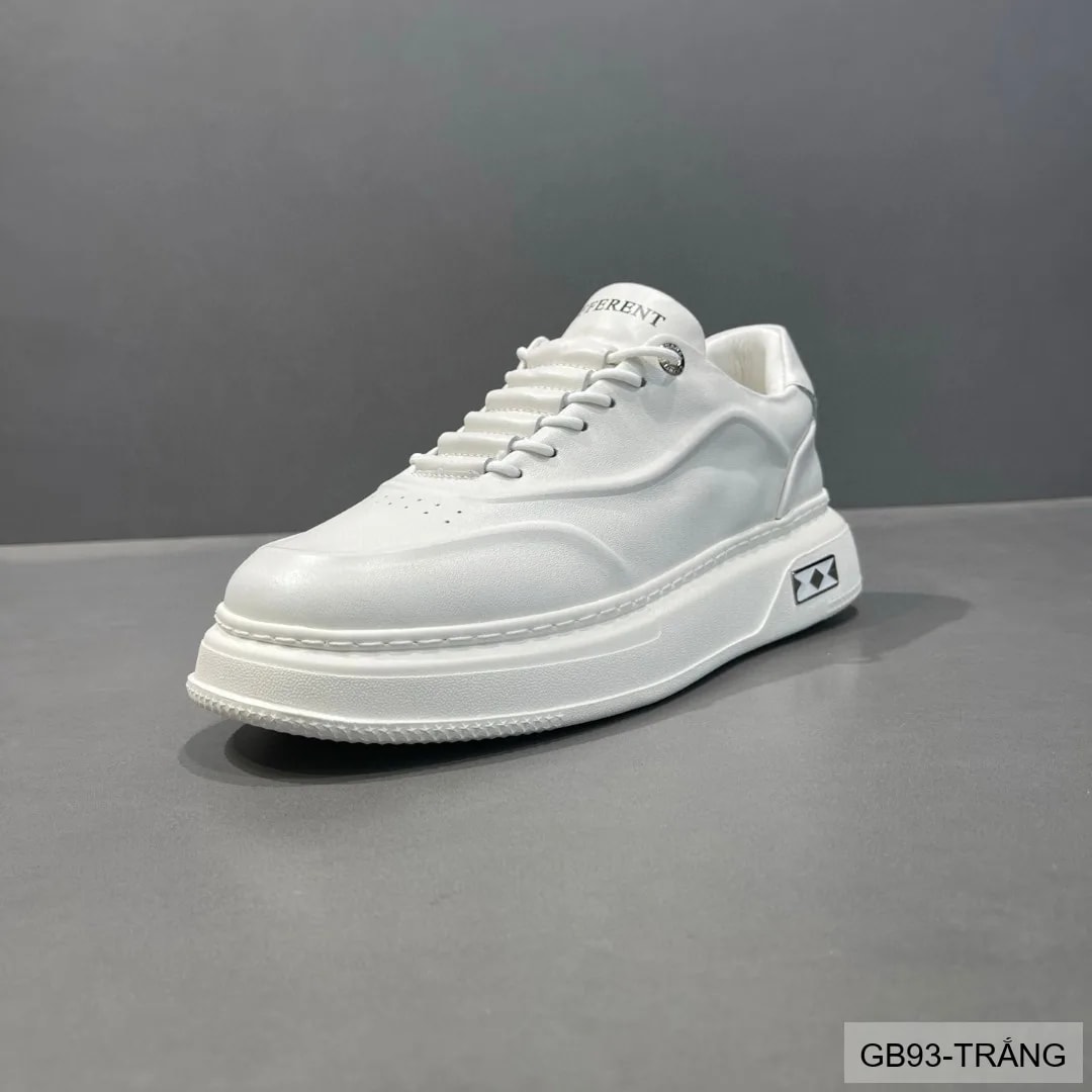 GB93 - Giày thể thao nam trắng đế dày phong cách retro, chất liệu da bò mềm mại - ảnh 5