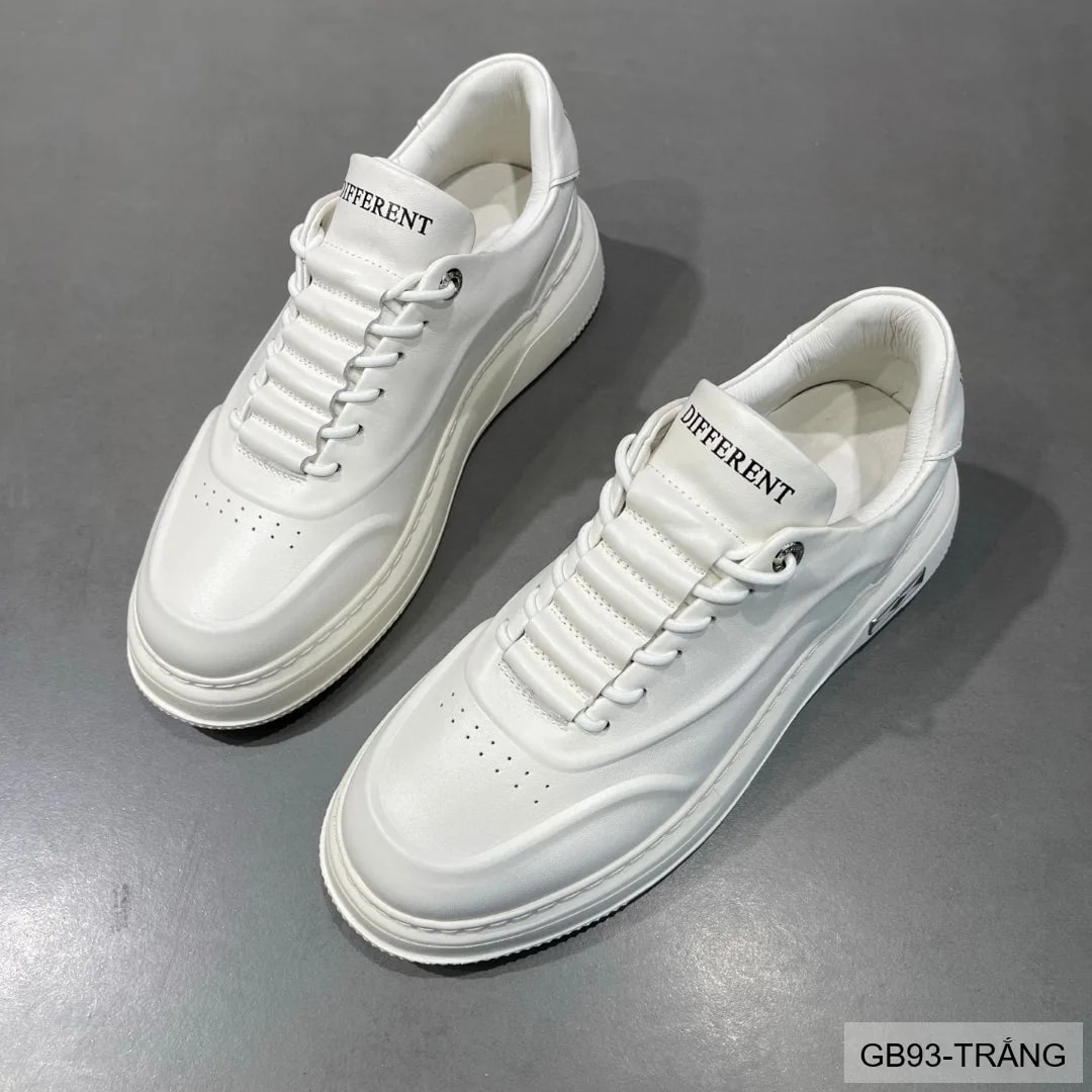GB93 - Giày thể thao nam trắng đế dày phong cách retro, chất liệu da bò mềm mại - ảnh 4