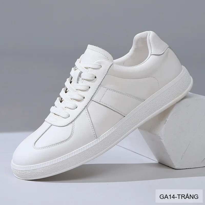 GA14 - Giày thể thao nam da bò thật kiểu mới 2026, phối màu trắng đen thời thượng - ảnh 2