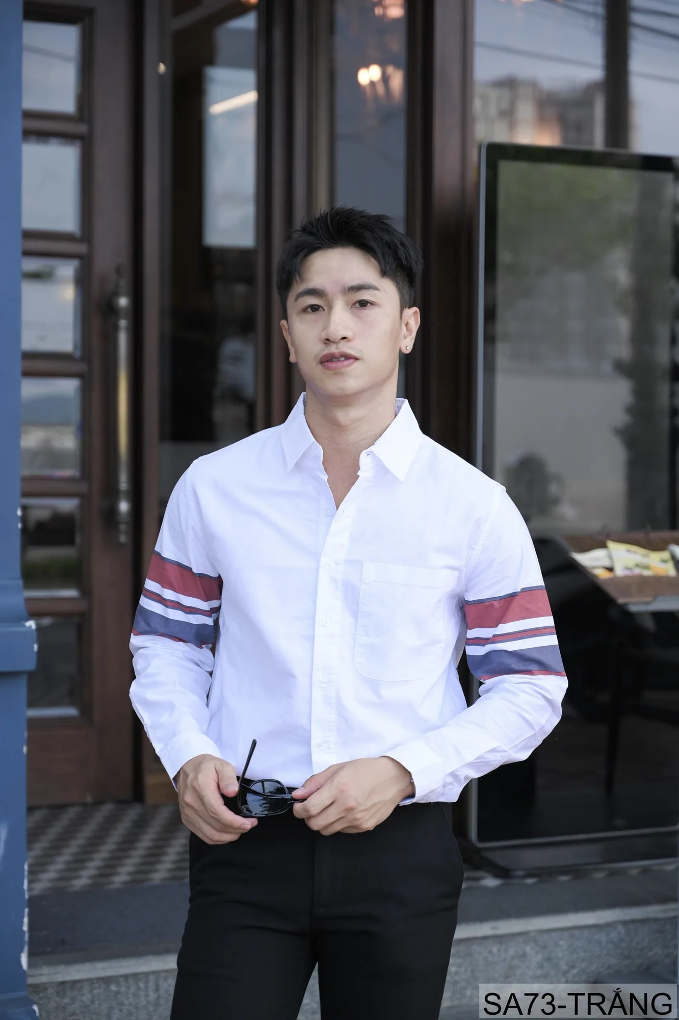 SA73 - Áo sơ mi nam dài tay in sọc tay phong cách Nhật Bản, chất cotton mềm mại, form rộng thoải mái - ảnh 4
