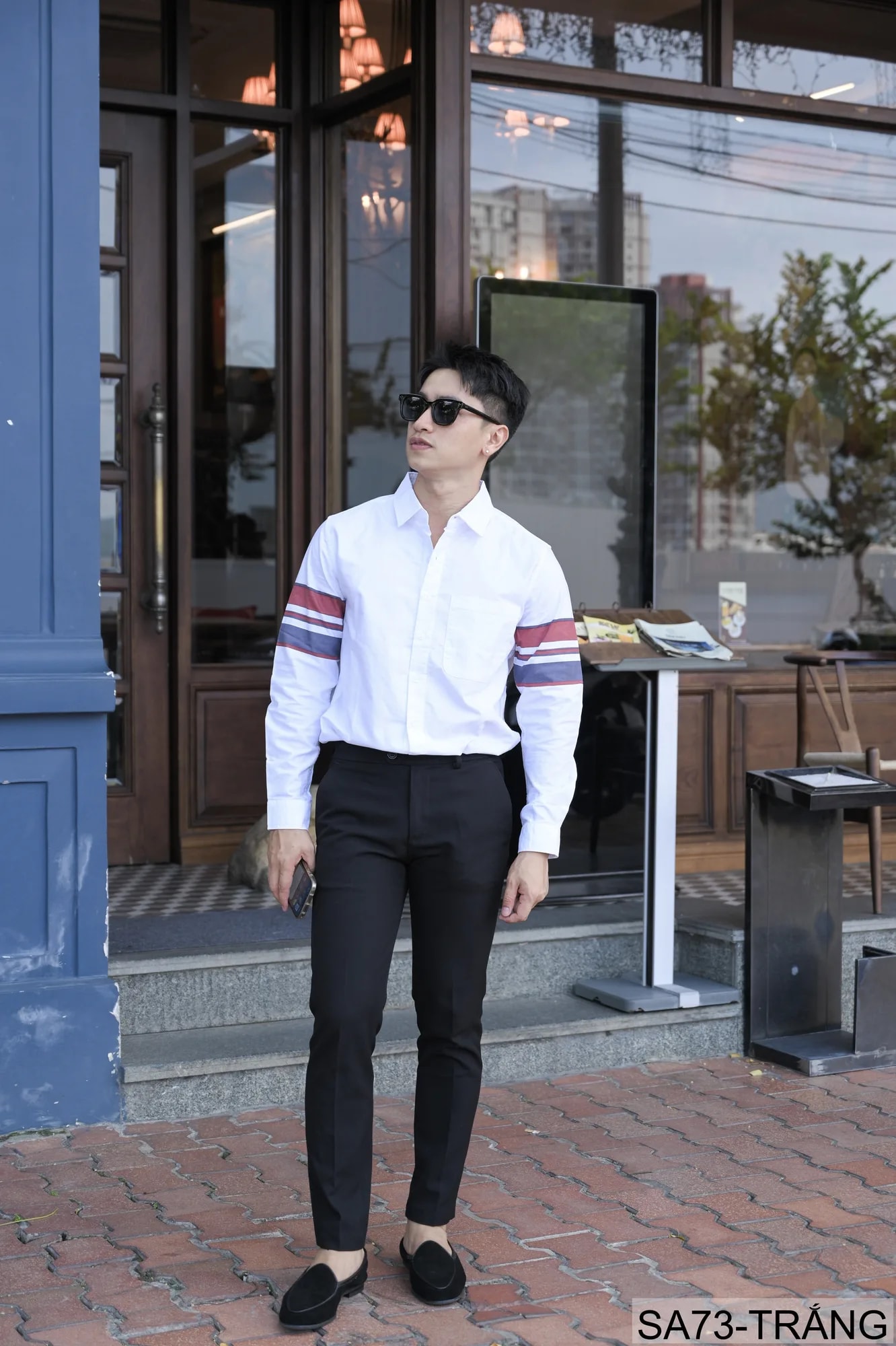 SA73 - Áo sơ mi nam dài tay in sọc tay phong cách Nhật Bản, chất cotton mềm mại, form rộng thoải mái - ảnh 8