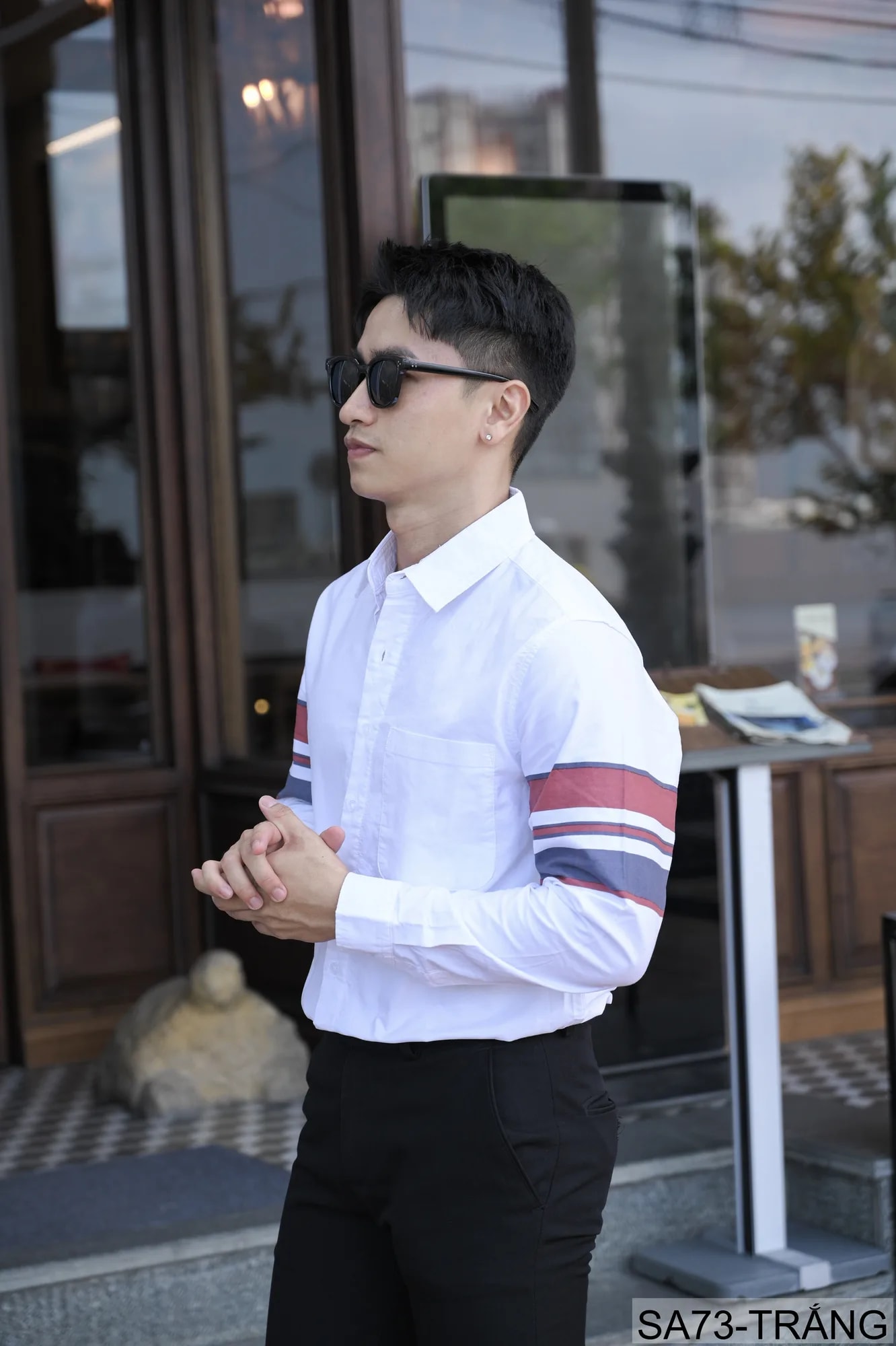 SA73 - Áo sơ mi nam dài tay in sọc tay phong cách Nhật Bản, chất cotton mềm mại, form rộng thoải mái - ảnh 6