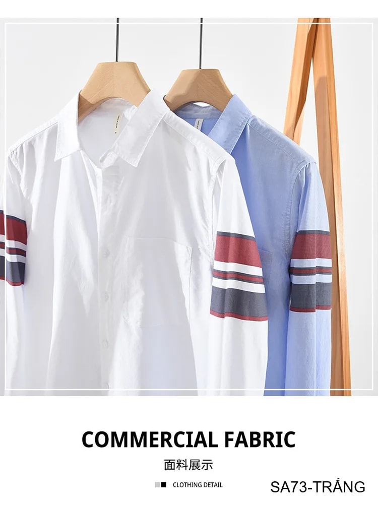 SA73 - Áo sơ mi nam dài tay in sọc tay phong cách Nhật Bản, chất cotton mềm mại, form rộng thoải mái - ảnh 10