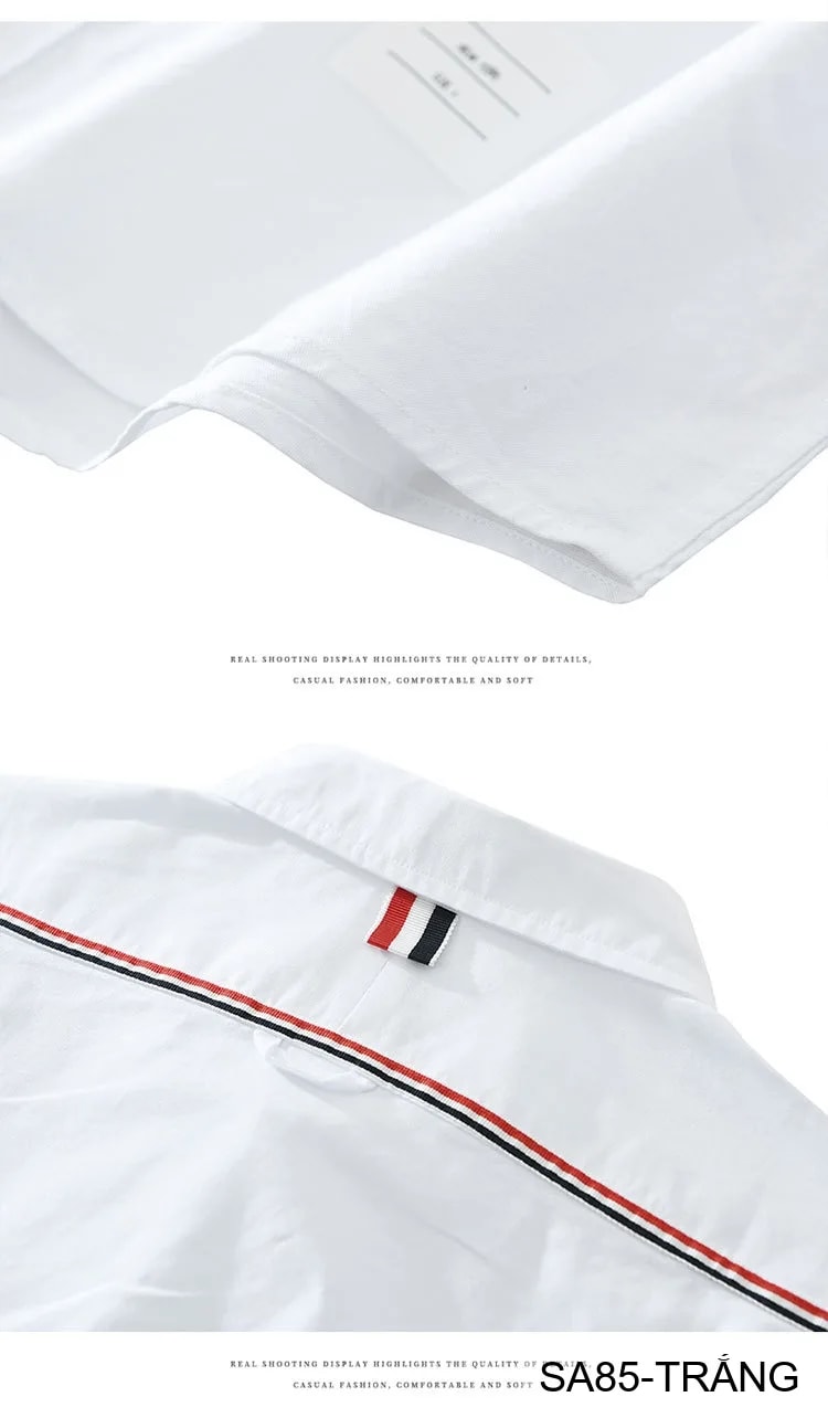 SA85 - Áo sơ mi nam dài tay phong cách Nhật Bản, dáng rộng thoải mái, chất cotton mềm mại, có túi ngực và chi tiết sọc tay - ảnh 9