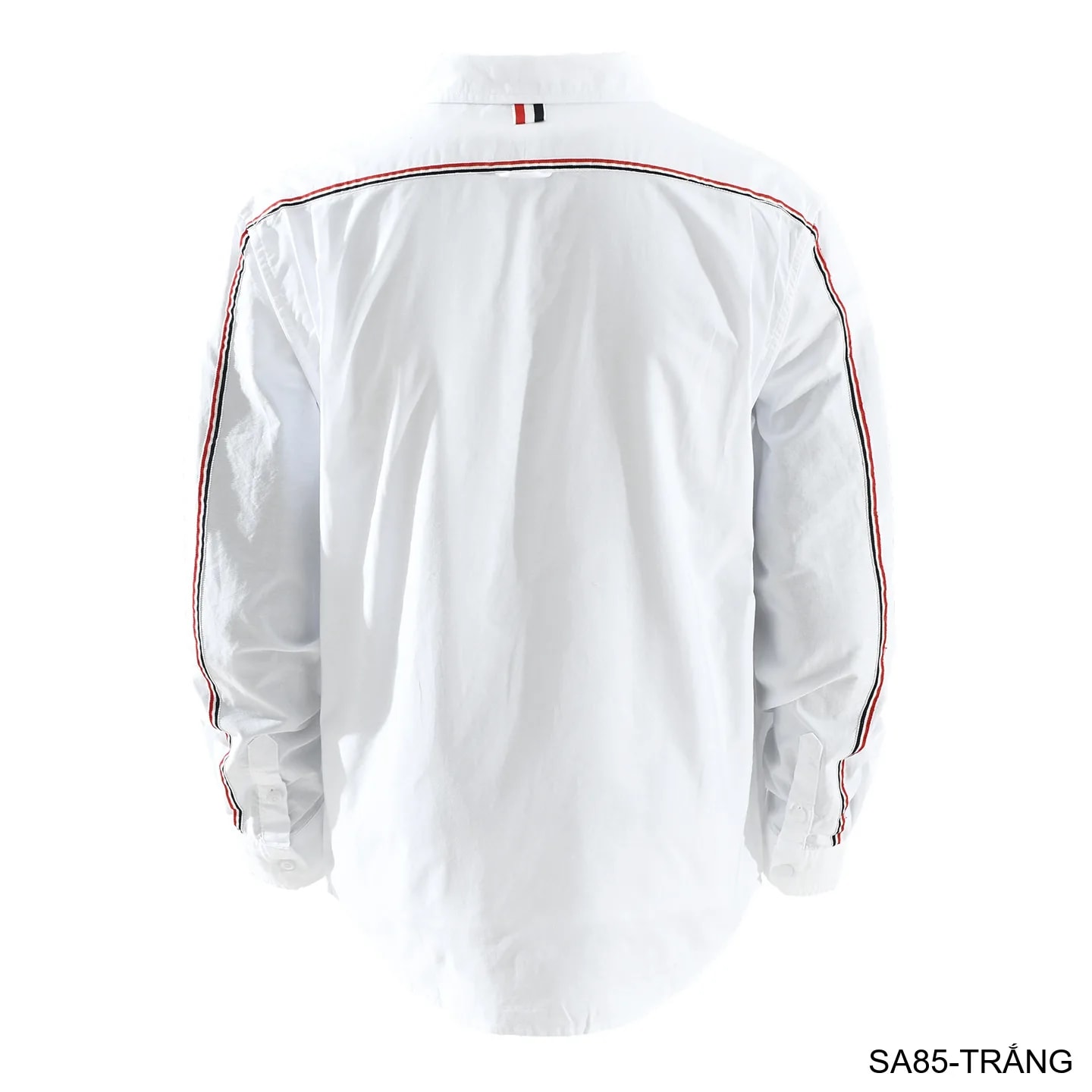 SA85 - Áo sơ mi nam dài tay phong cách Nhật Bản, dáng rộng thoải mái, chất cotton mềm mại, có túi ngực và chi tiết sọc tay - ảnh 3