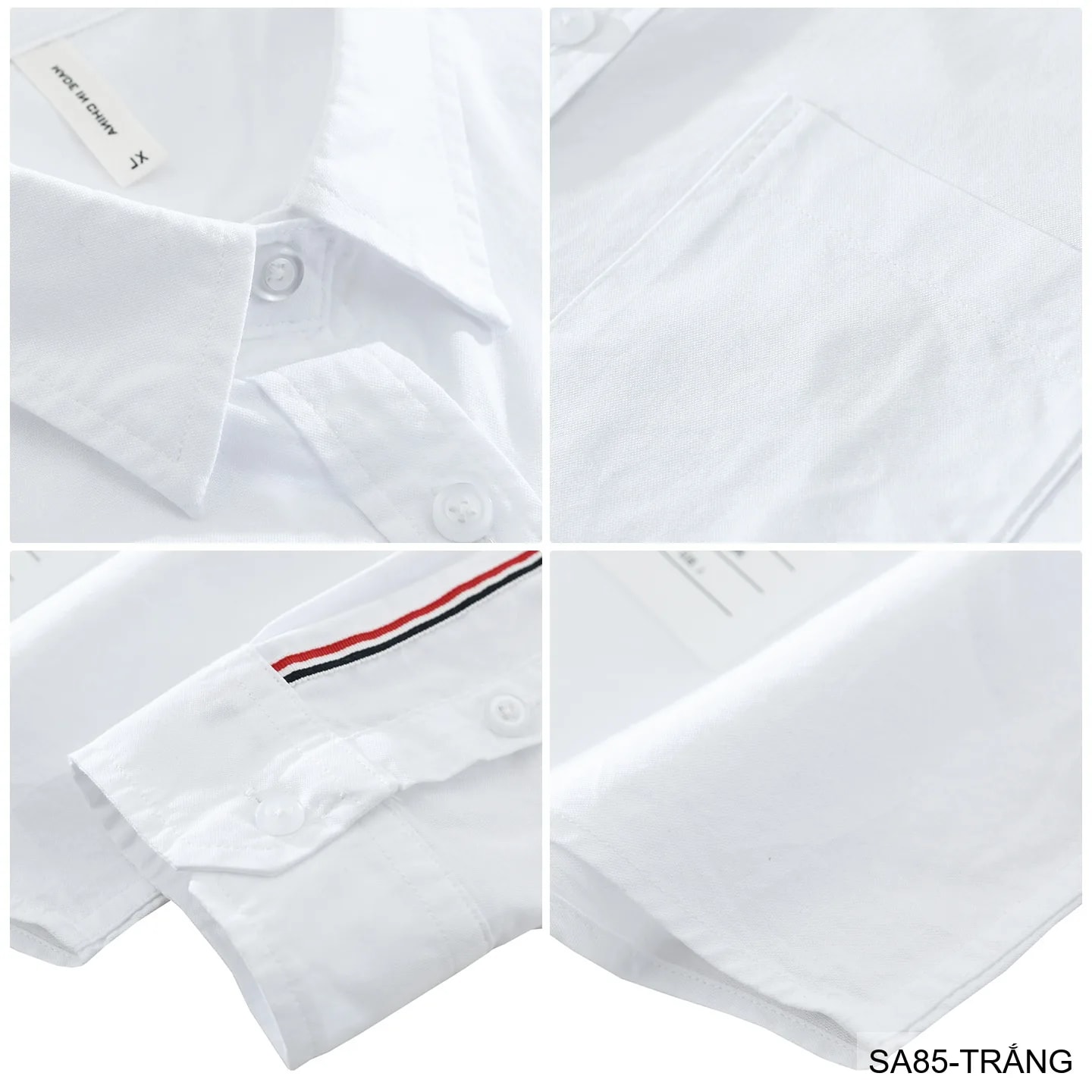 SA85 - Áo sơ mi nam dài tay phong cách Nhật Bản, dáng rộng thoải mái, chất cotton mềm mại, có túi ngực và chi tiết sọc tay - ảnh 4