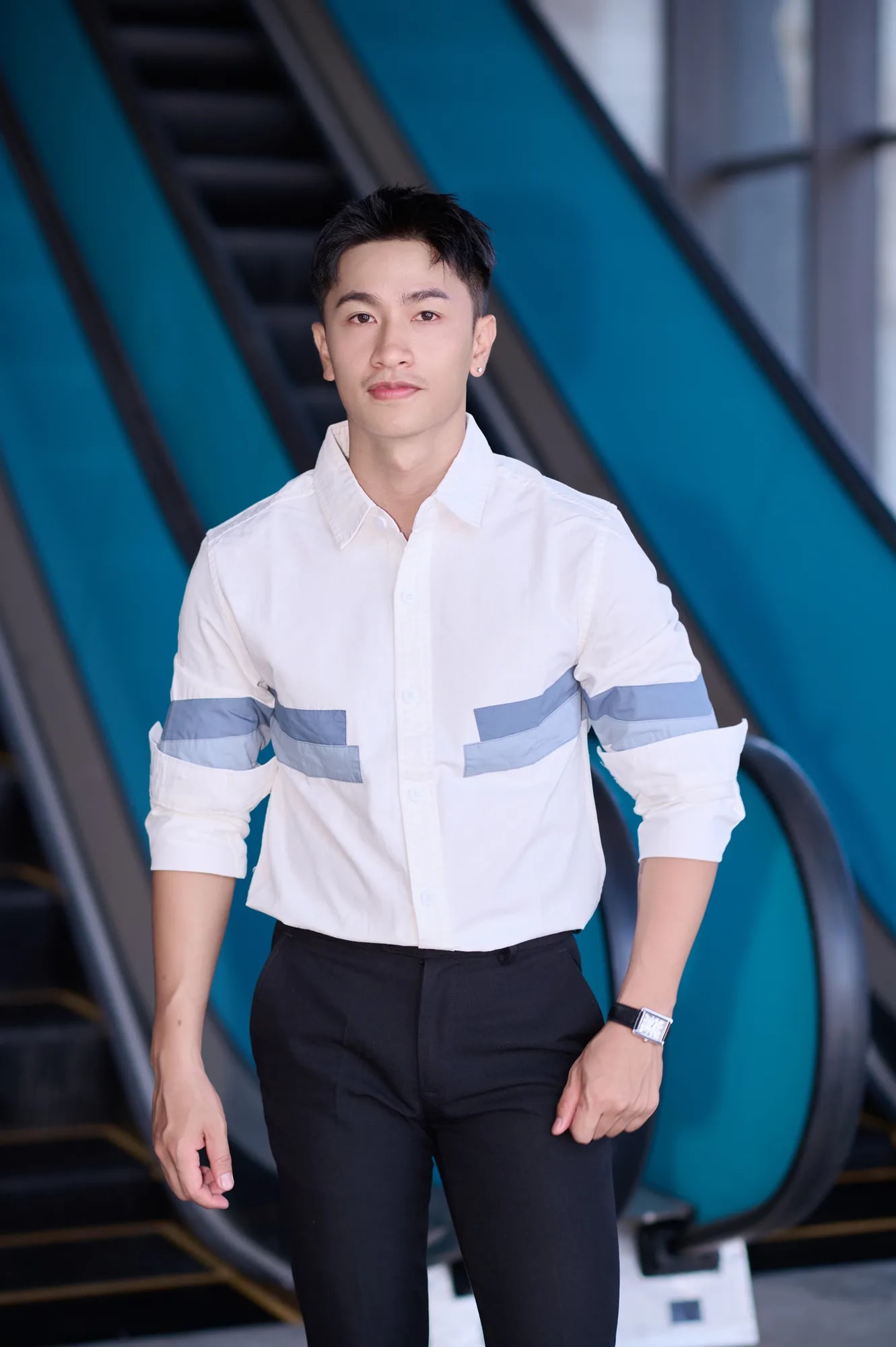 SA98 - Áo sơ mi nam dài tay phong cách Nhật, form rộng trẻ trung, chất cotton 100%, phối màu tay áo nổi bật