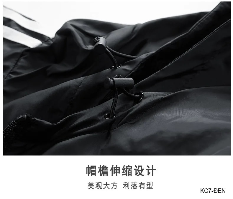 KC7 - Áo khoác nam thể thao oversize tay dài có mũ, chất liệu polyester thoáng mát, 3 màu xanh dương, đen, xanh đậm - ảnh 16