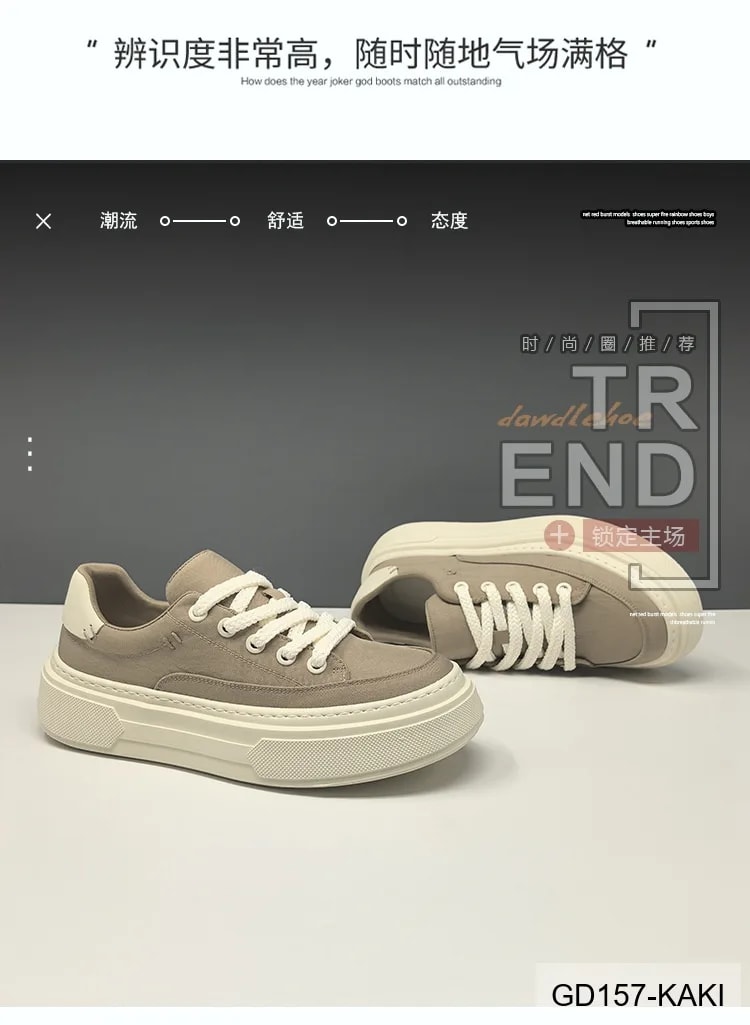 GD157 - Giày thể thao nam đế dày tăng chiều cao, thoáng khí, phong cách retro thời trang - ảnh 6